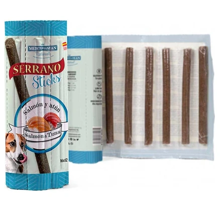 Serrano Dog Sticks Salmon & Tuna, tyčinka 16 x 12 g