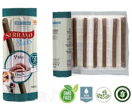 Serrano Dog Sticks Duck, tyčinka 16 x 12 g