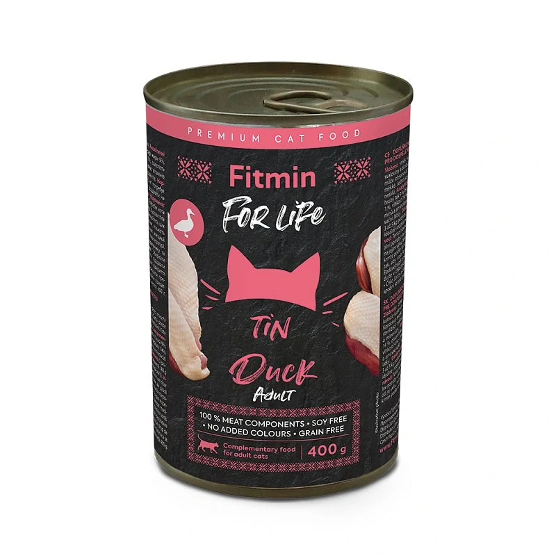Fitmin cat For Life tin adult 400g duck