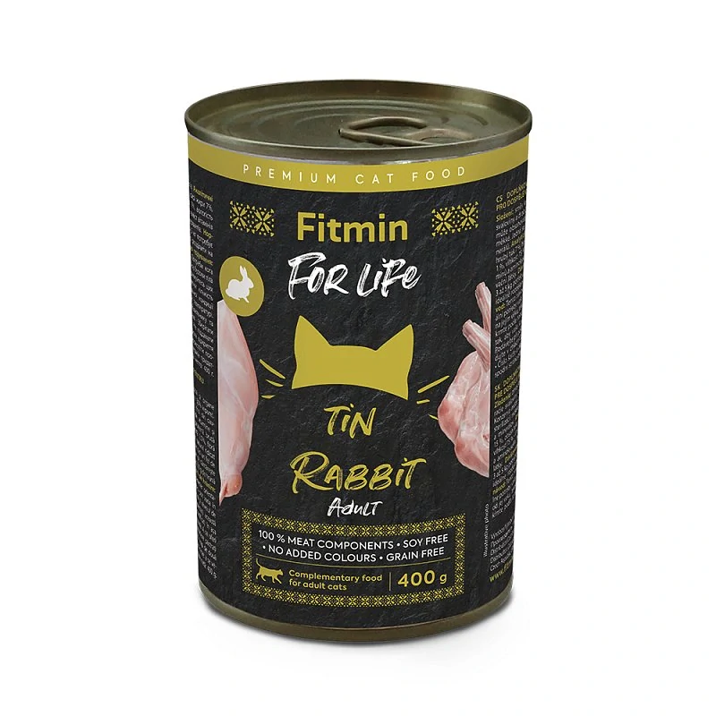 Fitmin cat For Life tin adult 400g rabbit