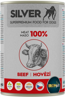 IRONpet Silver Dog Hovězí 100% masa 400 g