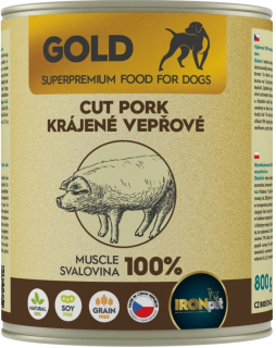 IRONpet Gold Dog Vepřová krájená svalovina 0,8 kg