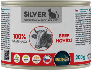 IRONpet Silver Cat Hovězí 100% masa 0,2 kg