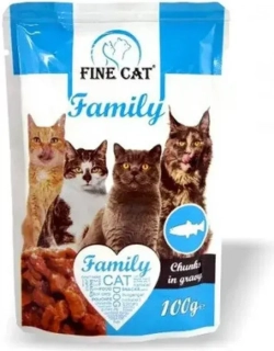 FINE CAT Family s RYBOU v omáčce 100 g