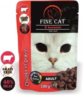 Fine Cat Grain Free Adult hovězí v omáčce 100 g