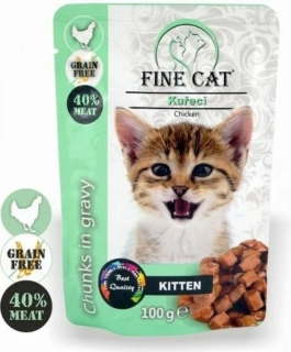 Fine Cat grain free Kitten kuřecí v omáčce 100 g