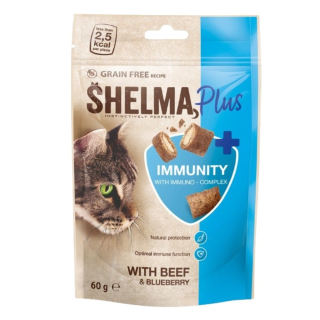 Shelma Cat Snack Immunity polštářky hovězí borůvka 60 g