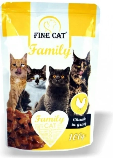 FINE CAT Family s DRŮBEŽÍM v omáčce 100 g