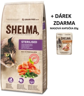 SHELMA Cat Sterilised Salmon GF 8 kg
