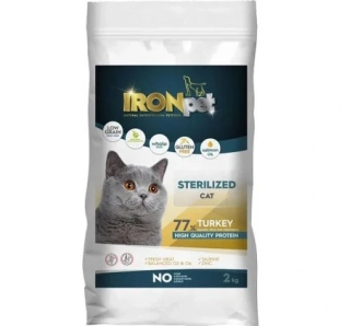 IRONpet Cat Sterilized Turkey Krůta 12 kg